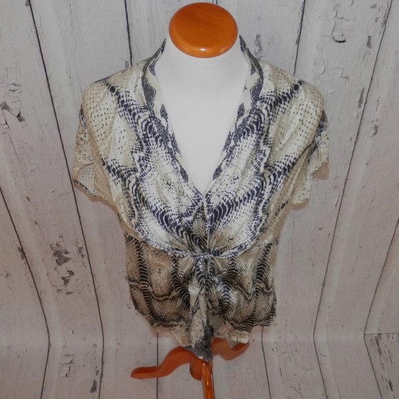 Anne Klein Size 14 Snake Print 100% Silk Shirt Top - Picture 2 of 8